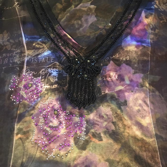 Purple Blouse with Beading - Picture 2 of 3